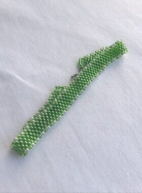 Bracelet Woven seed beads handmade Green